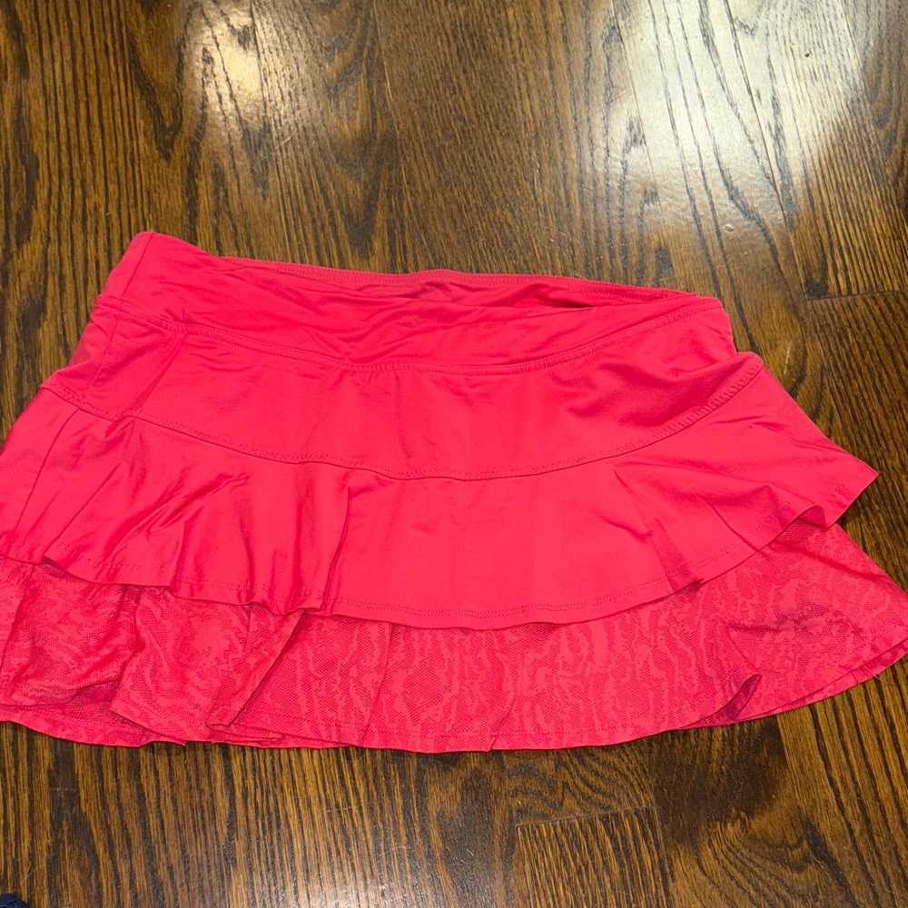 **Lija Vibrant Pink Layered Mini Skirt**